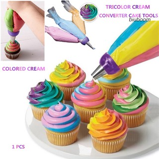 TRI bbm_icing piping bolsa boquilla convertidor tricolor crema acoplador herramienta de decoración de pasteles
