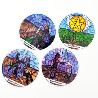 shan 78Pcs Classic Round Monastery Cloister Tarot Cards Deck Playing English Board Game Card Gifts Toys (3)