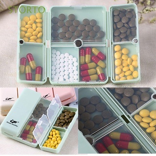 storto split medicina caso cápsulas imán píldora caja contenedor divisor de almacenamiento tapas tableta vitaminas rejillas/multicolor
