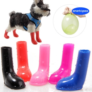 Chainstreet 4 pzs zapatos de lluvia para perros/cachorros impermeables antideslizantes elásticos para mascotas (1)