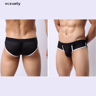 Vczuaty Men’s Acrylic Mesh Briefs Sexy U Convex Bulge Pouch Underwear Underpants CO