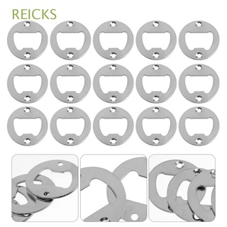 REICKS With Milling Holes Bottle Opener Insert Silver Kitchen Tool Hardware Parts 40mm Stainless Steel DIY Round Polished With Screws Gadgets