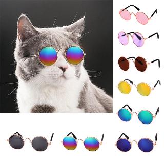 Divertidos lentes de sol de gato pequeño para perros pequeños/lentes clásicos Retro circulares de Metal Prince/juguete para bebé/lentes de mascotas
