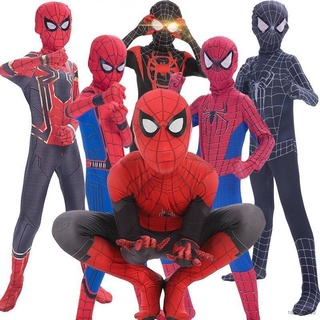 Niños Spider Man Cosplay Disfraz Niño Marvel Héroe Spiderman Peter Parker Zentai Traje De Superhéroe Mono De Halloween popular