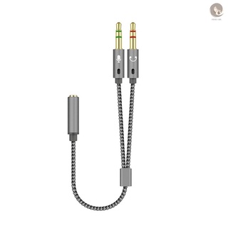 Enviado en 12 horas: Jack 2 en 1, 3,5 mm, 1 hembra a 2 machos, Cable adaptador estéreo, Audio Y divisor Aux Cable Jack Audio para altavoz de 25 cm [fi (1)