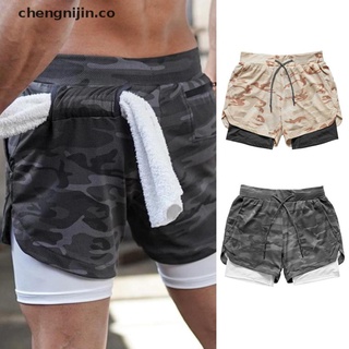YANG Men's Running Shorts 2 In 1 Double-deck GYM Sport Shorts Fitness Workout Shorts .
