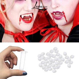 Lushastore: 1 botella 4g dientes adhesivo Gel de ajuste perlas temporales reparación de dientes fáciles de usar Cosplay dientes falsos cuentas de llenado para Halloween