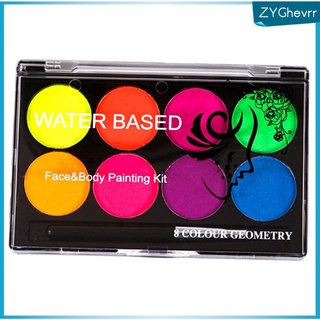 8 Colors Face body paint Safe For Kids Flash Tattoo palette Party Makeup Fancy Dress Make Up Tool