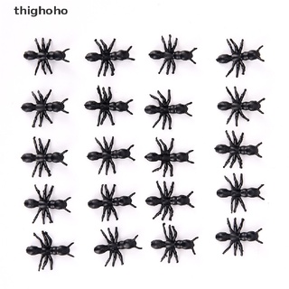 thighoho 50 unids/lote halloween plástico negro hormigas broma juguetes decoración realista divertido co