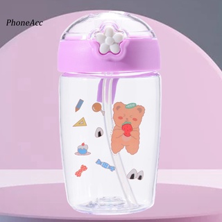 Phoneacc botella de agua de grado alimenticio para niños, paja, botella de agua a prueba de polvo para senderismo