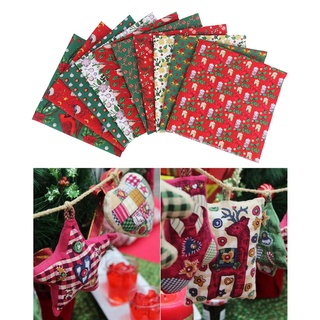 10 piezas de tela de navidad pájaros campanas patrón para costura acolchado ropa