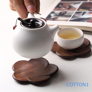 posavasos de madera de nogal en forma de flor de algodón mantel individual decoración taza posavasos resistente al calor alfombra de bebida té café bar taza mesa