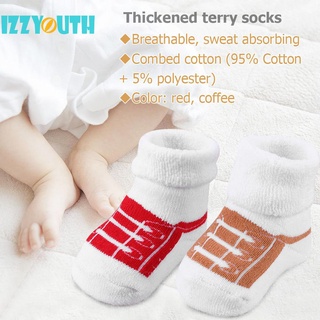 Calcetines De Terry Para Niños Pequeños/Algodón Gruesos Cálidos Para Recién Nacidos Antideslizantes Para
