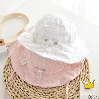 Sombrero de bebé niña nueva primavera y verano fino estilo coreano lindo Super lindo Niño a prueba de sol sombrero de cubo bebé sombrero de cubo de moda