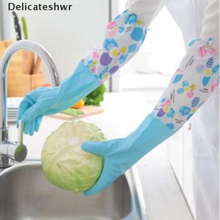 [delicateshwr] 1 par de guantes de felpa para lavar platos de cocina, lavar platos impermeables, guantes calientes