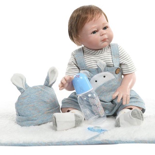 De 19in Reborn muñeca realista completo de silicona vinilo recién nacido bebé juguete ropa niño chupete realista realista regalos hechos a mano