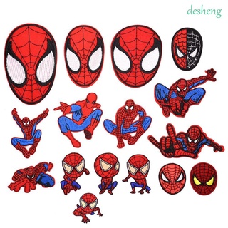 DESHENG Superheroes Anime Dibujos Animados Jeans Decoración Spiderman Parche Pegatina Insignia Parches Ropa