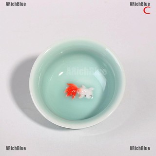 Arichblue taza de té de porcelana Celadon pescado taza de té tetera vajilla cerámica (4)