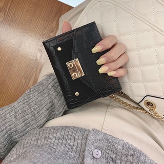 cartera de mujer corto nuevo plegable pequeño monedero simple hebilla bolsa de tarjeta monedero