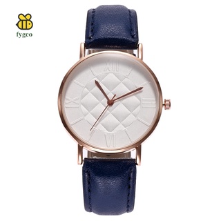 Round Dial Faux Leather Watches Fashion Men Women Casual Watches Quartz Watch Couple Birthday Gifts