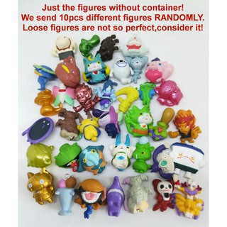Enviar aleatoriamente lote 10pcs todo diferente japón Anime Youkai Yokai Yo-Kai reloj 2cm Gashapon DX cápsula figuras niños colección juguetes