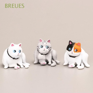 breues 5 unids/set gato figuras de acción niño adornos miniaturas regalo divertido juguetes gato dibujos animados pvc figura figuritas