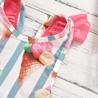 niño niños bebé niñas volantes rayas bikini playa verano traje de baño trajes de baño (7)