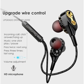 [Haoyun]Audífonos deportivos de doble movimiento en la oreja/audífonos de alambre de Subwoofer de Metal (5)