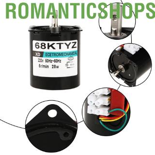 romanticshopssss ac220v 28w miniatura imán permanente sincrónico motor cw/ccw (5 rpm)