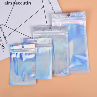 [airspeccutin] 10 bolsas iridiscentes con cierre de cremallera, plástico cosmético, láser holográfico, bolsas de cremallera [airspeccutin]