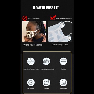 #EML 10pcs 3D Dustproof Mask Bracket Unisex Reusable Silicone Face Mask Bracket (6)