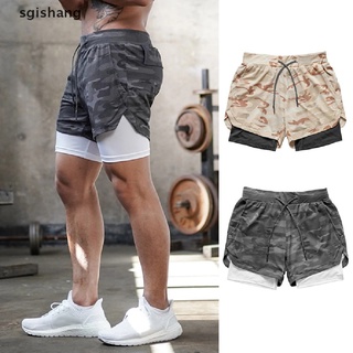 (hotsale) Men's Running Shorts 2 In 1 Double-deck GYM Sport Shorts Fitness Workout Shorts {bigsale}