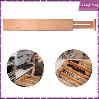 Large Bamboo Drawer Dividers Wood Organizing for Kitchen Drawer Office