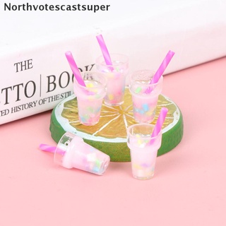 northvotescastsuper 5 unids/set simulación miniatura tridimensional perla leche té taza escena modelo nvcs