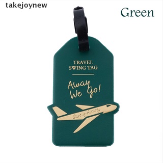 [takejoynew] aviones de cuero pu etiqueta de equipaje portátil etiqueta maleta accesorios de viaje