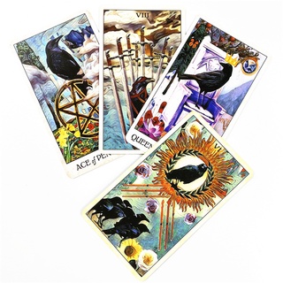 [kaou] 78 unids/set tarot juego de cartas de tarot relajante misterioso suave cuervo tarot para adultos (7)