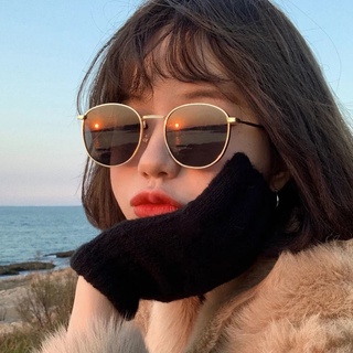 Liu Renna las mismas gafas de sol femeninas retro marco redondo neto rojo versión coreana de las gafas de sol polarizadas anti-ultravioleta masculinas de moda