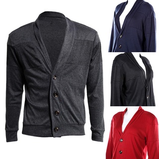 ♛Hot Fashion Men Cardigan Long Sleeve Slim Lapel Button Sweater Coat Tops♛