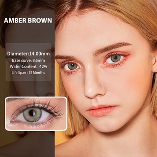 UYAAI lentes de contacto naturales lentes de contacto de Color para ojos 2pcs (1 par) uso anual vienna Series Amber Brown