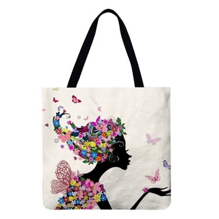 fs_butterfly chica impreso hombro bolsa de la compra casual bolso grande
