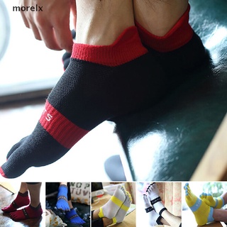morelx nuevos calcetines deportivos de algodón puro para hombre y mujer/calcetines de cinco dedos co