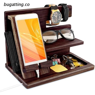 b.co soporte de madera para teléfono, soporte para cartera, relojes, monedero, organizador de escritorio