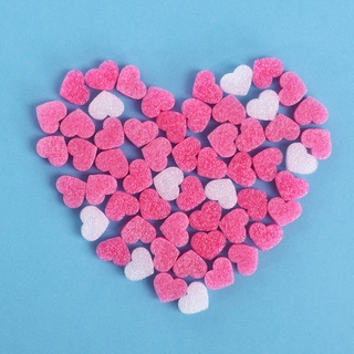 50 unids/bolsa rosa Mini corazón amor cuentas de boda caja de flores relleno de espuma tira de limo caja esponjosa relleno de lodos arcilla embalaje
