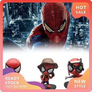 Yx-Mo 3Pcs modelo de juguete Anime Spiderman figura simulación PVC de dibujos animados niños juguete exhibición molde para niños