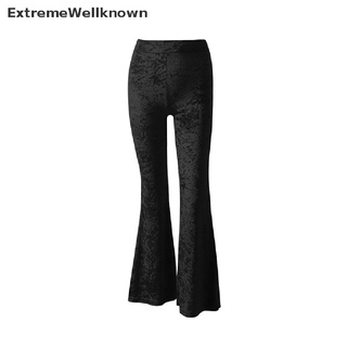 [ExtremeWellknown] Mujer cintura alta machacada terciopelo llamarada pantalones Casual campana fondos pantalones New2020