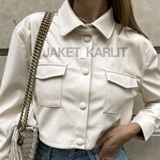Cuero Crop chaqueta/chaqueta de las mujeres Crop Style estilo coreano semi cuero sintético