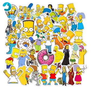50 unids/lote divertido de dibujos animados Simpsons Graffiti pegatinas para coche Moto & maleta fresco portátil pegatinas