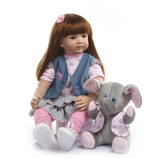 De 60cm Reborn muñeca realista de silicona vinilo recién nacido bebé juguete niña princesa ropa elefante realista regalos hechos a mano