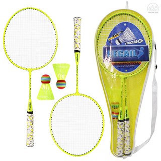 1 par de raquetas de bádminton con bolas 2 jugadores bádminton Set para niños interior al aire libre juego de deporte