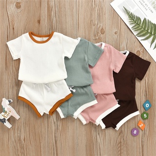 Solid Color Pit Strip Fabric Short-sleeved Shirt Shorts Two-piece Suit